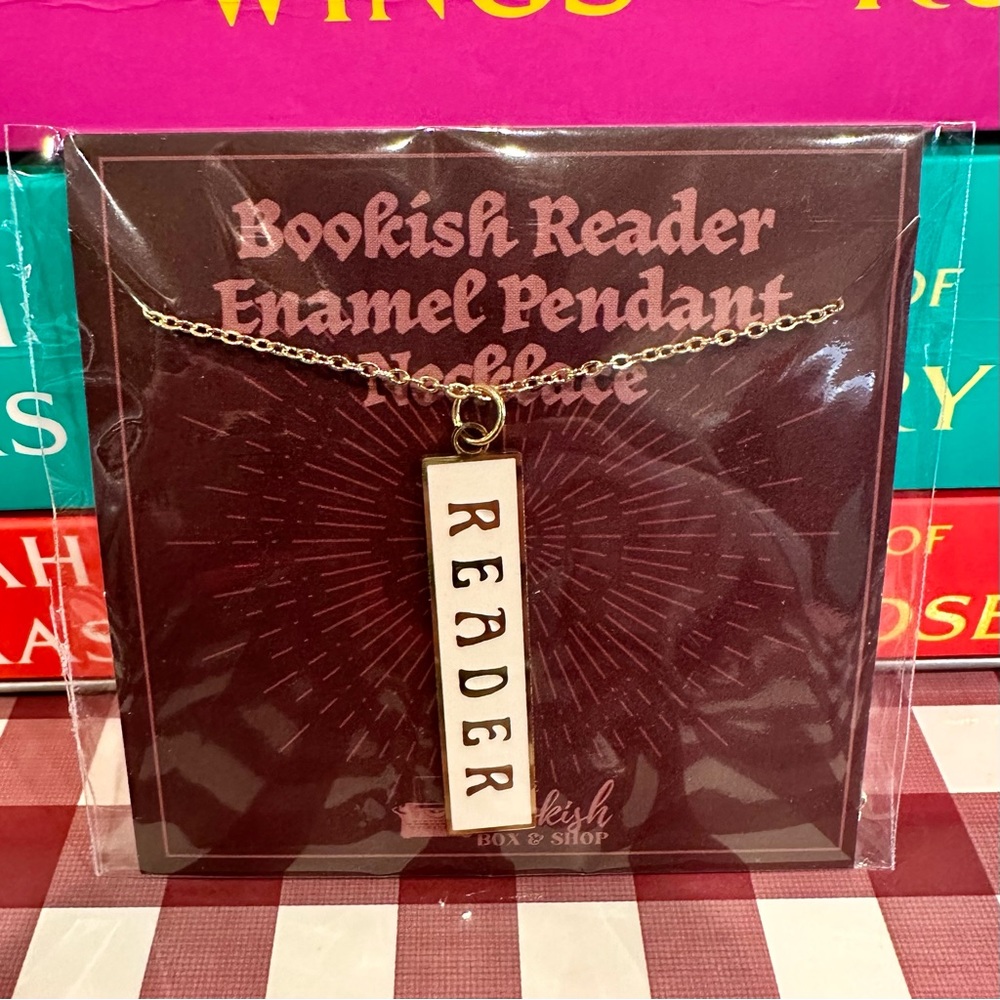 The Bookish Box “Reader” Enamel Pendant Necklace